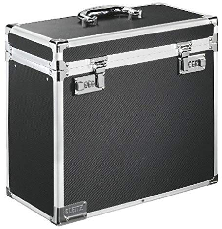Leitz Lockable Personal Mobile Filing Case, Foolscap, 15 File Capacity, Colour: Black/Chrome, 67170195