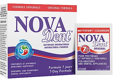 Novadent Dentures Cleaner – For Dental Appliances, Retainers, Trays, Mouth Guards, Teeth Aligners​ - 3 Months (12 sachets)