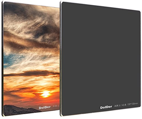 DolDer 100x100mm ND8 Filter Rechteckfilter Quadratische ND8, ND8 (0.9) 3-Stop, Square Grauer ND8 Neutral Density Graufilter, HD 16-Schicht Nano Kompatibel mit Cokin Z-Pro System