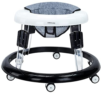 UBRAVOO Gehhilfe Lauflernhilfe für Babys ab 6-18 Monate mit Höhenverstellung und Universalrädern (Grau)