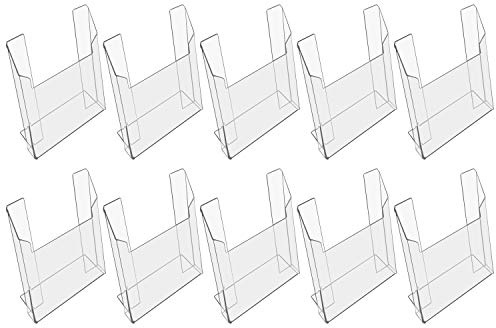 HMF 46962 Acryl Prospekthalter | 10 Stück | DIN A4 Hochformat | Glasklar