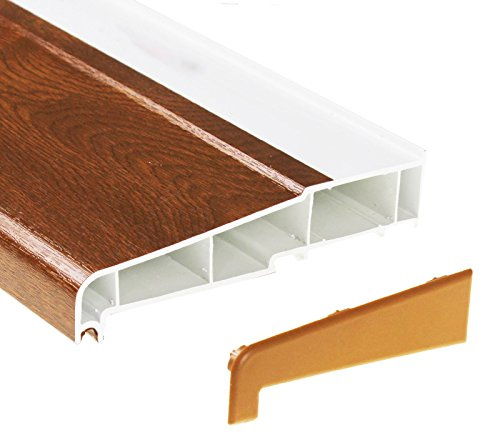 150mm x 1m Golden Oak UPVC Plastic External Window Sill (with End Caps)