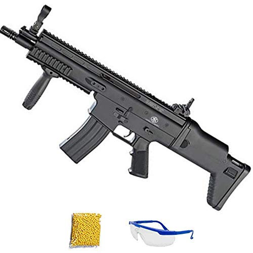 SPRING FN SPR Scar-L Negro | Fusil de Airsoft Calibre 6mm (Arma Larga de Aire Suave de Bolas de plástico o PVC). Sistema: Muelle, 0.9 Julios