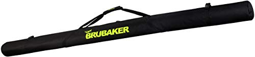 BRUBAKER Langlauf Skitasche XC Touring - Skisack für 1 Paar Ski und 1 Paar Stöcke - Leichtgewicht Ski Bag Schwarz/Neon Gelb 210 cm
