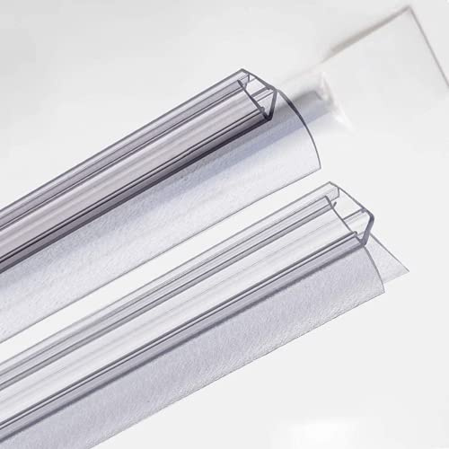 STEIGNER Joint porte de douche flexible UK03 100cm (1 pc.) transparent pour porte 6-8 mm - Set avec joint mural UK05 200cm - Protection contre les fuites, Étanchéité, Matériau flexible, Design discret