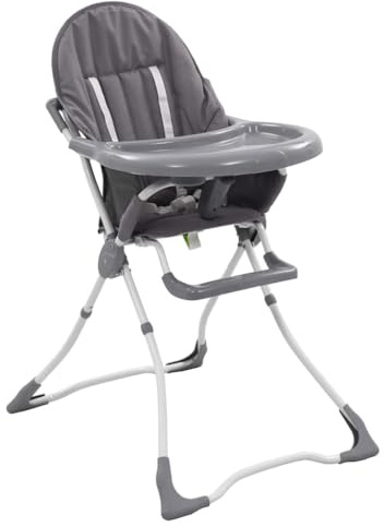vidaXL Baby-Hochstuhl Grau und Weiß