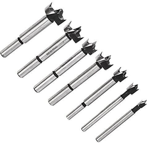 sourcing map Forstner Wood Boring Drill Bit, Hole Puncher, 1/4 - 1 Diameter, for Woodworking, 7 in 1 Set