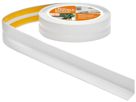 Quest Battiscopa Morbido 30 x 30 mm Autoadesivo - Grigio Chiaro, 15 m | Profilo angolare flessibile in PVC, senza forare, per cucina e bagno, resistente ai raggi UV