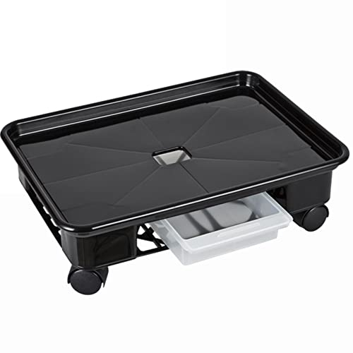 QIAOH Pflanzenroller Eckig 22x16.5cm, Rollbrett Pflanzen Eckig, Anlage StäNder Rollbrett Heavy Duty Outdoor, Pflanze Caddy Mit RäDern for Indoor Outdoor-Hausgarten