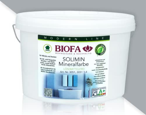 BIOFA SOLIMIN Mineralfarbe Wandfarbe 3051 Silikatfarbe Innenraumfarbe Feuchtraumfarbe PG2 5203 4,00L