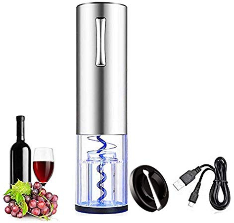 SPELAX Abridor de Botellas de Vino eléctrico, sacacorchos eléctrico Visible inalámbrico, Juego de abridor de Vino con Cortador de láminas, abrebotellas automático