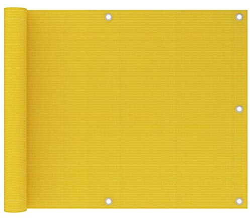 Tidyard Balkonschirm, Sichtschutz für Balkon, Sichtschutz für Balkon, Sichtschutz für Balkon, Sichtschutz, UV-beständig, Gelb 75 x 600 cm aus HDPE