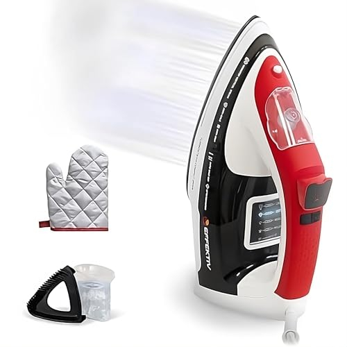 EFFEKTIV - Plancha Vapor 2500 X | Plancha Ropa con Suela Cerámica | 5 Modos Digital LED | Plancha Compacto 3 en 1 con Autoapagado | 2800W de Potencia | Vapor Vertical Continuo 990 mg/sec | Cable 3m