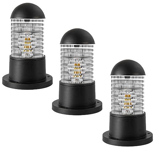 Europeisk minimalistisk utomhus pollare kolonn lampa exteriör aluminium rund pelare ljus dörrar staket Firenze trädgård innergård post lykta E27 dekorationer svart (utan glödlampa 3-pack)