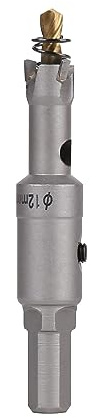 Vearter TCT Hole Saw, 12mm Carbide Bit with Pilot Drill, Cutter for Hard Metal, Stainless Steel, Mild Steel, Aluminium Alloy, Copper, Iron, Plastic and Fiberglass