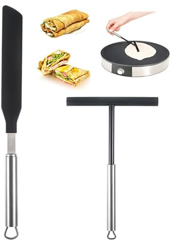 Espátula para crepes, 2 unidades, espátula de silicona para crepes, distribuidor de crepes, distribuidor de crepes y espátulas, gel de sílice de silicona, crepes, espátula de crepes, espátula para