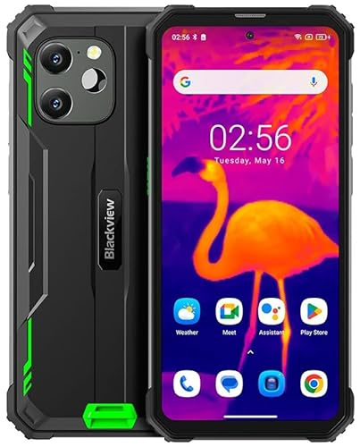 Blackview BV8900 - Smartphone de 6.5 FHD+, 8GB y 256GB, Cámara 64MP + Térmica, Batería 10000mAh, Android 13, Procesador OctaCore, Color Verde