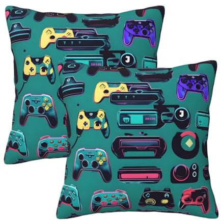 Gaming Controller Patterns Versatile Fabric Cushion,Square Waist Pillow & Throw Pillow Cover,For Any Occasion