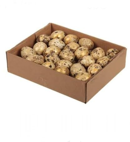 RiloStore 48 STK Wachteleier Gold Farben Braun Natur Wachtelei 48er Set Ostereier Naturdeko Landhaus Osterschmuck Basteln Kindergarten Ostern Deko Hühnereier Wachteln Dekoeier Osterdeko