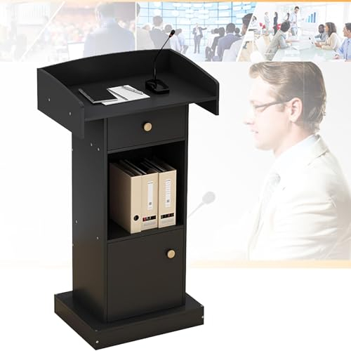 BZJPRFC Tragbare Podiumssäule, Kirchenkanzel, Holzkanzel Mit Schubladen Und Stauraum for Restaurant, Kirche, Rede, Hochzeit, Schule, Büro