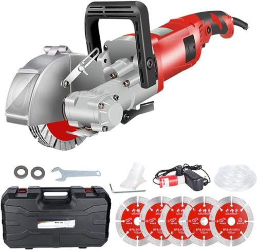 ZYJIX Wall Chaser 4000W - 27-33mm Notchering - Dust-Free Slotting Machine With 5pcs 115mm Blades - Ideal For Home Renovations & Construction Projects - ROT-125MM - 7500RPM(Size:121MM,Color:Red)