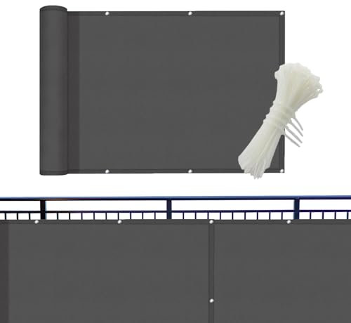 Brise-vue pour balcon - Panneau de clôture de balcon - 157,48 x 35,43 pouces - Bâche de protection pour pare-brise de terrasse - Tissu en maille - Pour clôture de terrasse
