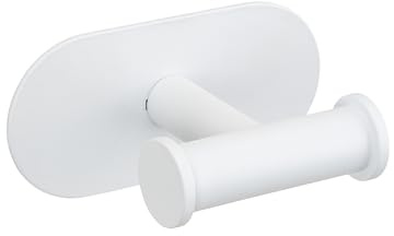 WENKO Turbo-Loc Wandhaken Duo Mod. Orea mit Doppel-Handtuchhalter aus rostfreiem Edelstahl für Badezimmer oder Küche Maße 10 x 4,5 x 6,5 cm Farbe Weiß