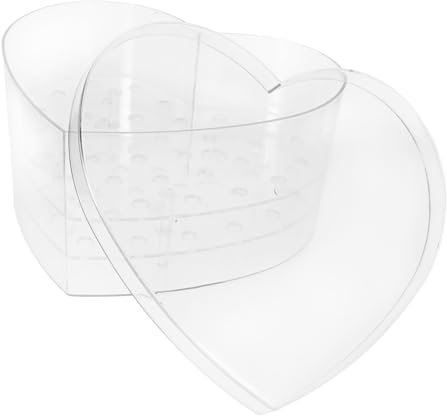OUNONA Boîte Décorative à Fleurs Éternelles en Acrylique Transparent Forme Cœur, Grand Format 33 Compartiments, Contenant pour Arrangements Floraux, Présents Saint-Valentin Et Mariages