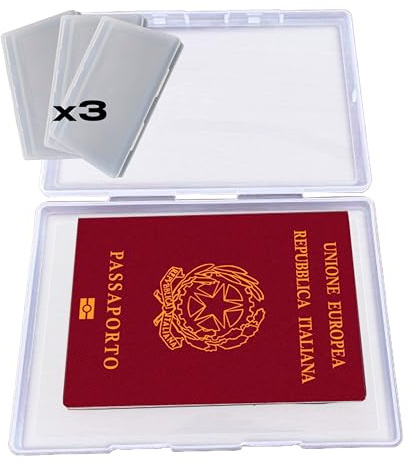 Heromask [Armatura del Passaporto] Custodia per passaporto rigida: Confezione da 3 Custodia impermeabile Custodia in plastica e resistente, per chi vola e per chi cerca l'avventura - Porta passaporto