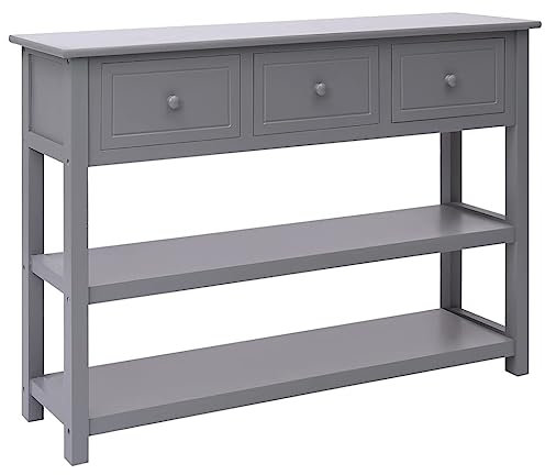 LIANGDONFC kommode mit schubladen、kommode mit schubladenSideboard Grau 108x30x76 cm Massivholz PaulowniaGeeignet für Foyer, Küche