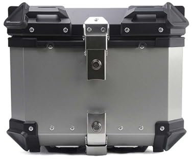 OPBVXQ Motorrad Topcase für Honda XR190 AG XR 2022, Motorradkoffer Wasserdicht Motorrad Top Box Topcase für Roller wasserdichte Motorrad Heckbox Tragbares, 45L-Silver