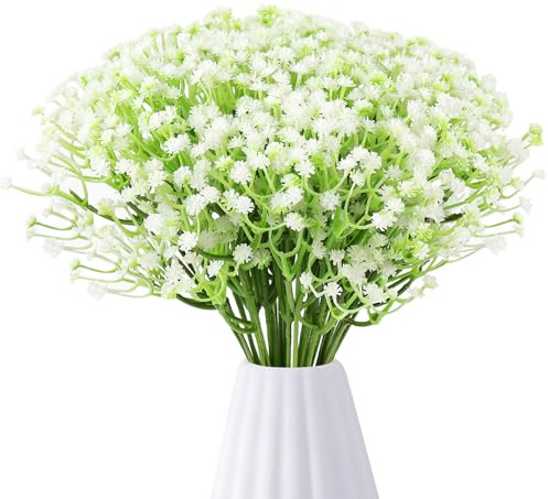 GKZB Schleierkraut Künstlich 36 Stück Gypsophila Blumen Künstliche Blumen | Schleierkraut künstlich wie echt. Elegante Gypsophila Kunstblumen für Hochzeit, Zuhause Deko & Blumenstrauß