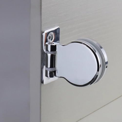 Bisagra de puerta de cristal sin marco, aleación de zinc, bandeja de ducha de 180 grados, bisagra de vidrio sin marco, abrazadera de baño adecuada para vidrio de 5 a 12 mm de grosor (bisagra de un