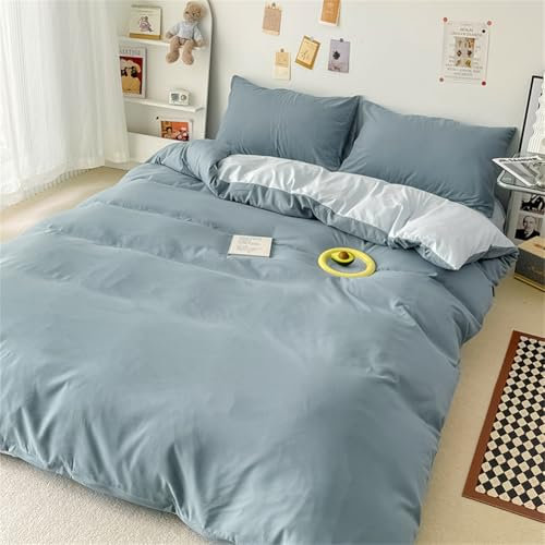 SUCHETA Wolle Duplex Bettbezug Einfach Klassisch Vierteilig Bettwäsche Feuchtigkeitsabsorption Atmungsaktiv Anti-Allergie Skandinavisch Klassisch Heimtextil Queen Size Doppelbetten