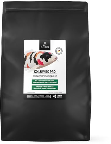 FIVE ELEMENTS® Koi Jumbo Pro | 6 kg - 6,5 mm | speziell für große Koi | hochwertiges Schwimm-Futter | mit Lachsöl | unterstützt Farben