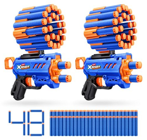 XSHOT Insanity Micro Blaster di ZURU con 48 Darts (2 PK) in gommapiuma con tecnologia Air Pocket e scomparto per Dart, giocattolo da usare all’aperto per bambini e bambine