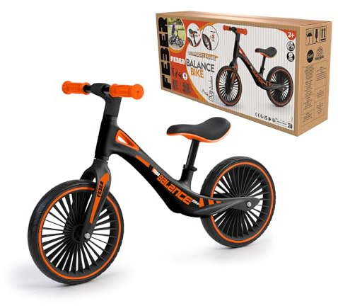 FEBER - Bici senza pedali, Bicicletta sportiva senza pedali, Telaio ultraleggero, Rafforza la coordinazione e l'equilibrio, Impugnature in gomma con sella ergonomica regolabile, +2, Famosa (FED42000)