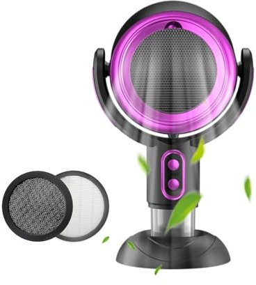 Yolispa Portable Extractor Fan Kitchen, Desktop Cooker Hood with 2 Speed Adjustment and Removable and Washable Filter, Wireless Range Hood for Home, Office, Kitchen, Desk, and Travel (Purple)