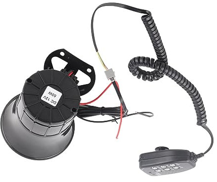 Altoparlante da 50 W, rumore di allarme da 120 DB, corno rumoroso, universale da 12 V, sirena per fuoco auto, robusta e con accessori di montaggio per veicoli