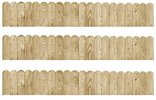 Brokky 3053643 Rotoli di Bordura 3 pz 120 cm in Legno di Pino Impregnato Recinzione in legno flessibile Legno di pino Bordatura aiuole prato Staccionata in legno Decorazione da giardino per frutteti P