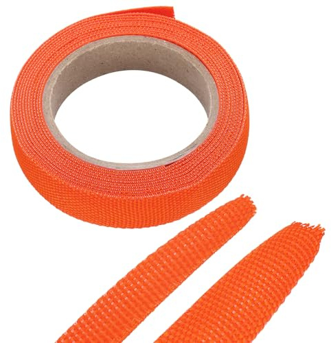 sourcing map Braided Cable Sleeves Heat Shrinkable Fabric Sleeving, 3/8 10ft Orange 2:1 Ratio Heat Shrinkable Cord Protector for Harness Cable, Network Cable Protection, Cable Management