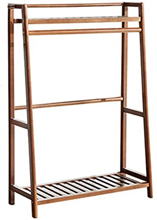 Stilvolle, moderne Kleiderstange aus Holz – offener Garderobenständer mit 1 Kleiderstange und 2 Trennwänden, minimalistisches Design, 102 cm Höhe, perfekt für die Organisation zu Hause und i