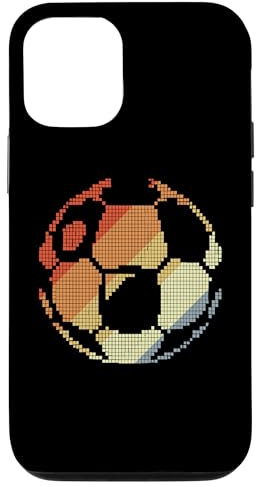 Retro Soccer Ball Pixel Graphic Football Pitch Coque pour iPhone 12/12 Pro