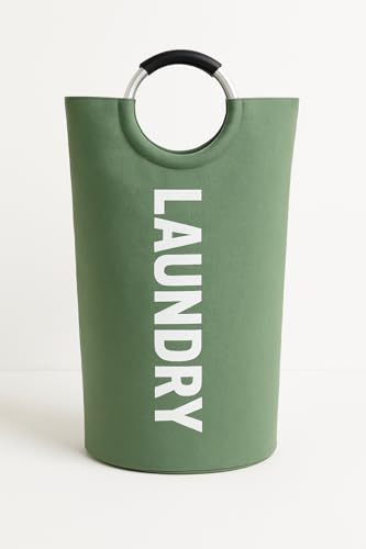 UpSeb 90L Collapsible Laundry Basket, Waterproof Laundry Bag (3 Colors) for Baby, Large Washing Basket with Padded Handles Stands Up Well for Easy Storage, Eucalyptus Green