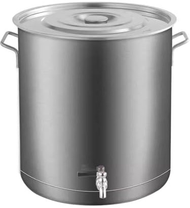 Olla Grande de Acero Inoxidable con Grifo y Tapa - 35 x 35 cm. Olla sopera Multifuncional y Resistente, Ideal para cocinar y Servir sopas, guisos y caldos.