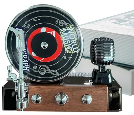 Fellflying Record Player Car Air Freshener,Retro Air Fresheners Vent Clips - Solar Powered Aromatherapy Scent Creative Retro Decoration for Adult Interior Automotive