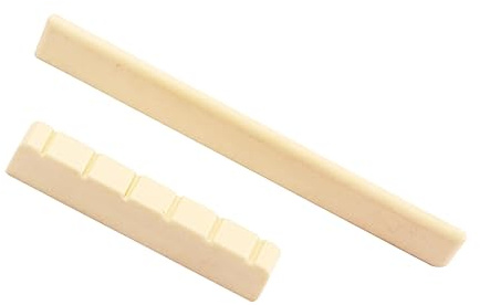 FUTUREORYY Gitarren Sattel und Stegeinlage Ersatzset für Klassische Gitarre Gelb Einfach Zuschneidbar Verbesserte Spielbarkeit und Klangqualität für Gitarre Zubehör