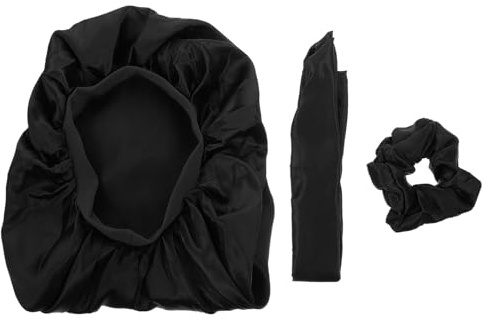 Mikikit 3piezas Gorro para Dormir de Completo Cuerda Cabello Mojado para Proteger el Pelo Rizado Casa