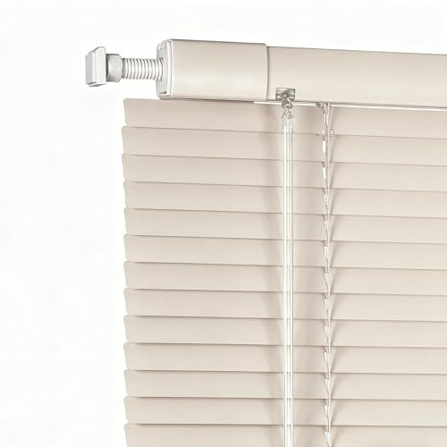 AJTXCSFOQL Tenda Veneziana su Misura Larghezza 30-215 cm Altezza 50-280 cm, Privacy Oscuranti Senza Fori, 25mm Persiane Veneziane Orizzontali per Finestre Interne(Beige)