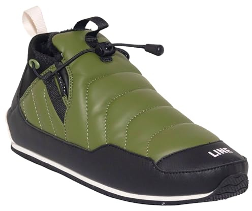 LINE Unisex Adult BOOTIE 1.0 - Lightweight Water-Resistant Winter Apres-Ski Boots with Collapsible Heel & Cinch Pull Closure, Green, Medium